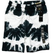 Wholesale - S-XL BOYS BLK/WHT FRENCH TERRY PULL ON SHORT C/P 24
